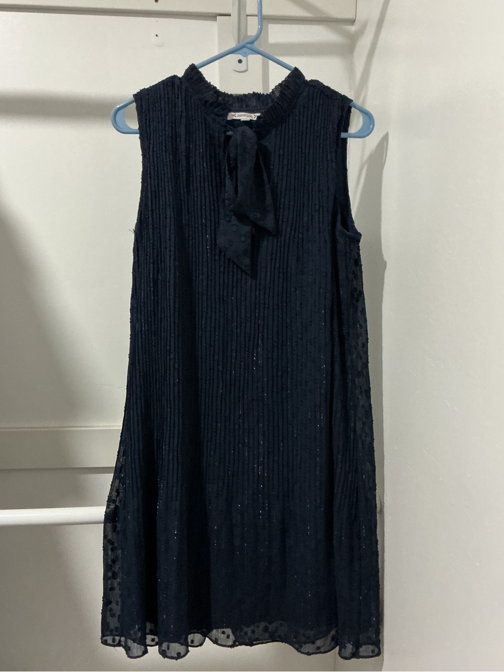 Nanette Lepore Navy Blue Tie-Neck Sleeveless Shift Dress